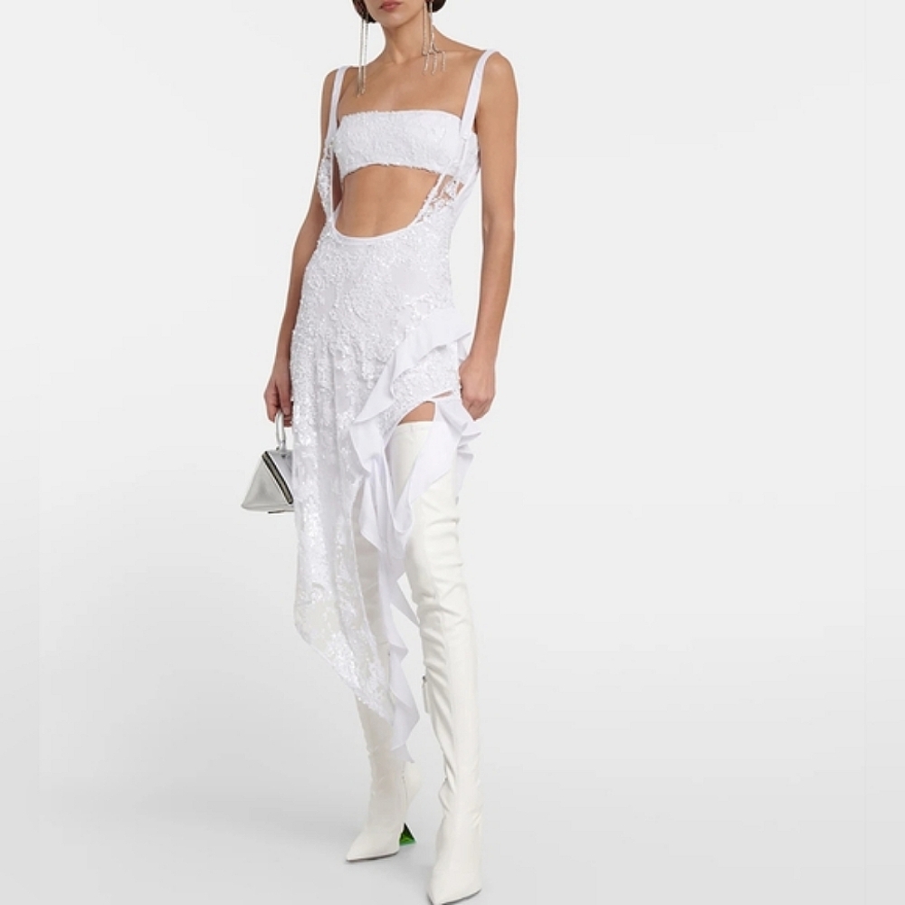 The Attico NORA Elegant White Lace Dress, Size EU 38 - Picture 12 of 16